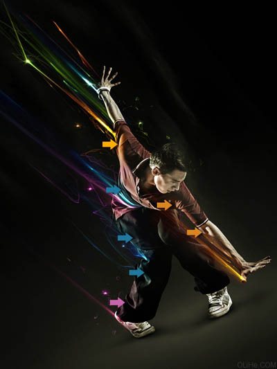 Photoshop 絢麗的街舞動作