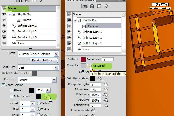 Photoshop 格子紋理立體字教程