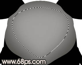 Photoshop 一只非?？蓯鄣目ㄍㄋ墒? hspace="6" vspace="6" width="500" height="500" src="http://img.jbzj.com/file_images/photoshop/200911/2009113014052526.jpg" /><br /><圖3> <br />3、新建一個(gè)圖層，用鋼筆勾出圖4所示的選區(qū)，按Ctrl + Alt + D 羽化15個(gè)像素，然后填充顏色：#A2A19F。再新建一個(gè)圖層，選擇橢圓選框工具拉出圖5所示的選區(qū)，羽化15個(gè)像素后填充顏色：#CCCCCC。 <br /><img alt=