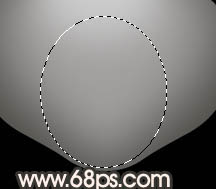 Photoshop 一只非?？蓯鄣目ㄍㄋ墒? hspace="6" vspace="6" width="285" height="174" src="http://img.jbzj.com/file_images/photoshop/200911/2009113014052528.jpg" /><br /><圖5>  4、新建一個(gè)圖層，用橢圓選框工具拉出圖6所示的選區(qū)，填充顏色：#82817E，確定后新建一個(gè)圖層，用橢圓拉出圖7所示的選區(qū)，羽化20個(gè)像素后填充顏色：#C8C8C6。 <br /><img alt=
