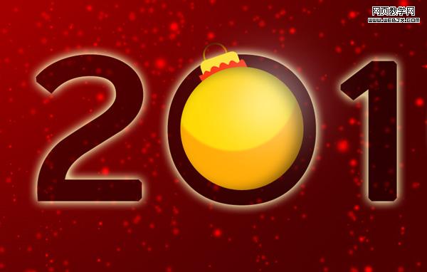 Photoshop 簡潔紅色圣誕壁紙制作
