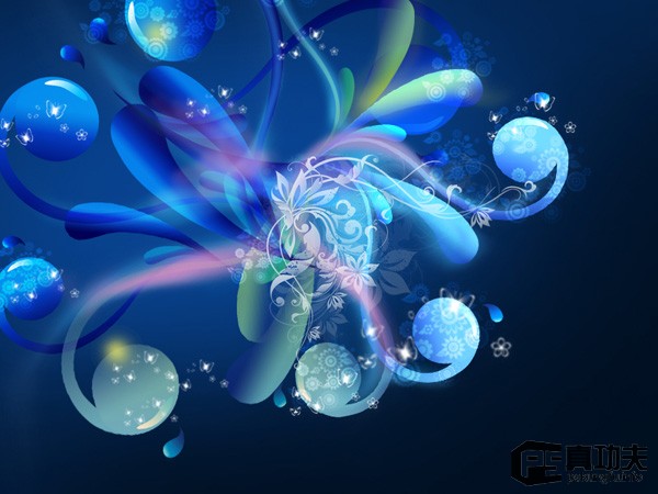 Photoshop 藍(lán)色夢幻的潮流壁紙制作