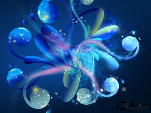 Photoshop 藍(lán)色夢幻的潮流壁紙制作