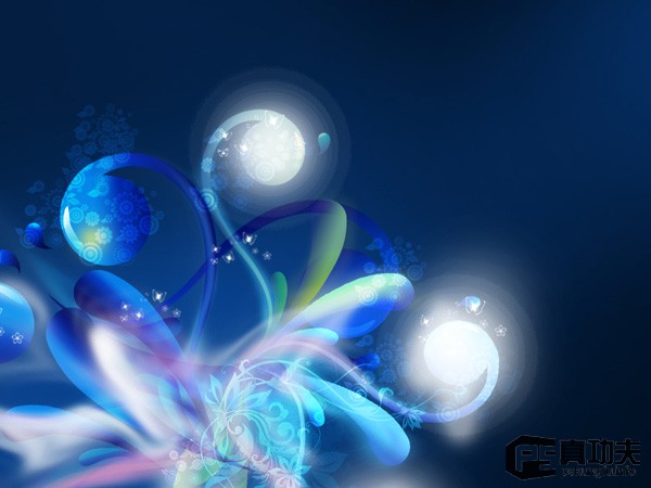 Photoshop 藍(lán)色夢幻的潮流壁紙制作