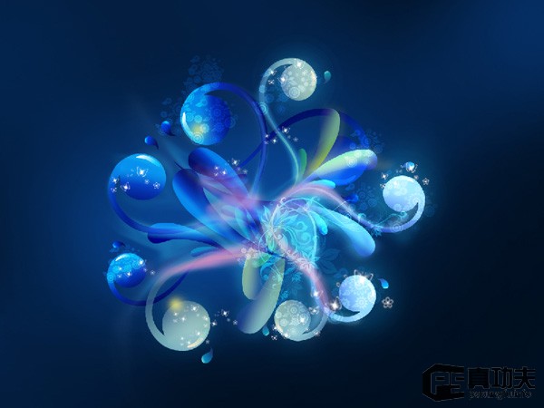 Photoshop 藍(lán)色夢幻的潮流壁紙制作