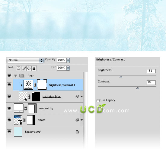 Photoshop 繪制冬季氣息風格網(wǎng)站首頁