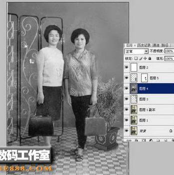 Photoshop 修復(fù)局部掉色的老照片