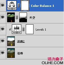 Photoshop调出高清的黄昏色公路图片