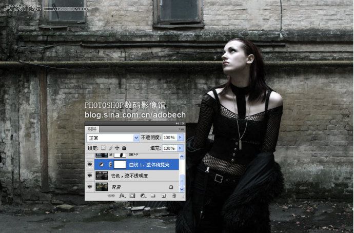 Photoshop模特黑白艺术色调