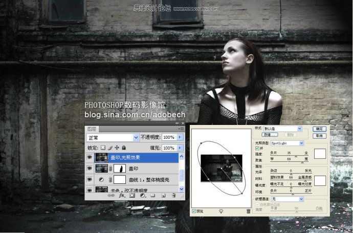 Photoshop模特黑白艺术色调