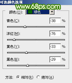 Photoshop将人物图片调成粉嫩的橙绿色