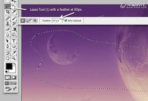 photoshop 合成奇幻的暗紫色外星场景