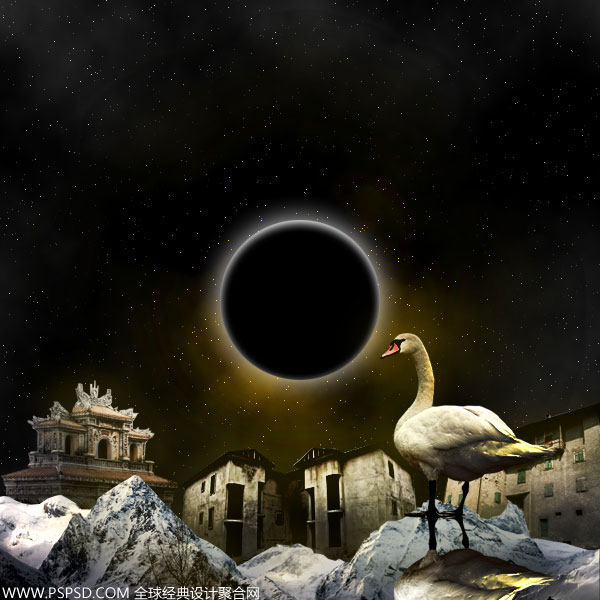 photoshop經(jīng)典合成古樓映明月場(chǎng)景