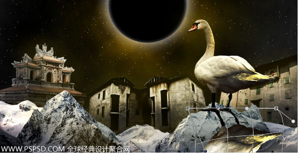 photoshop經(jīng)典合成古樓映明月場(chǎng)景
