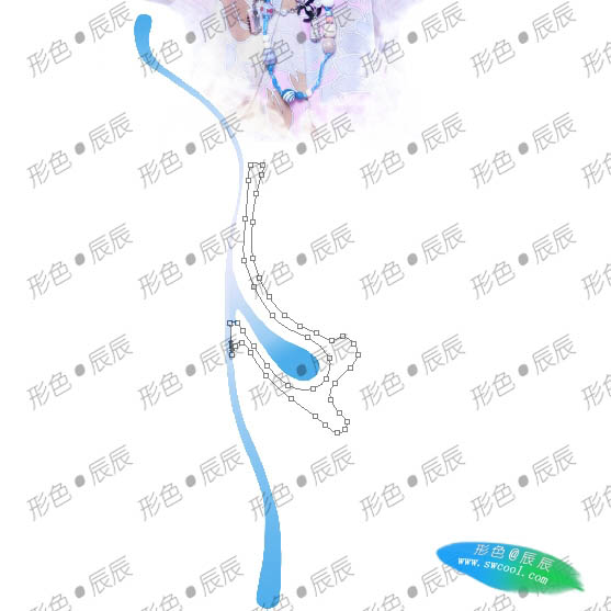 Photoshop為女孩加上自.制的花紋翅膀