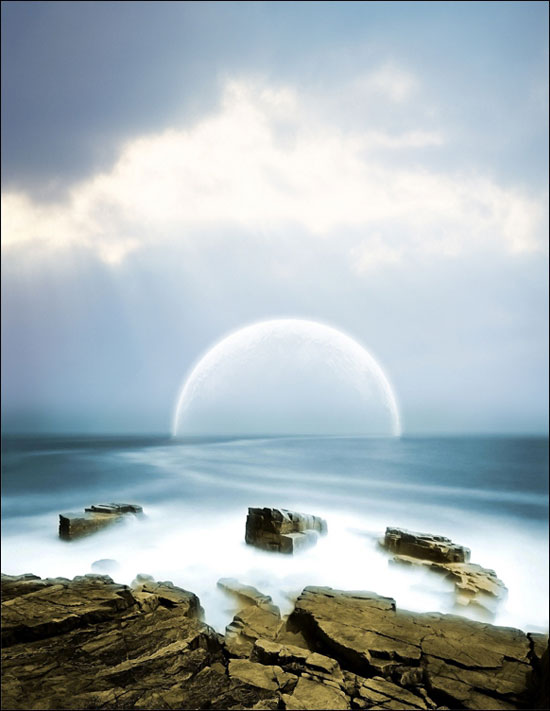 photoshop合成夢(mèng)幻的海上明月