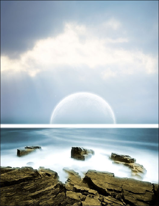 photoshop合成夢(mèng)幻的海上明月
