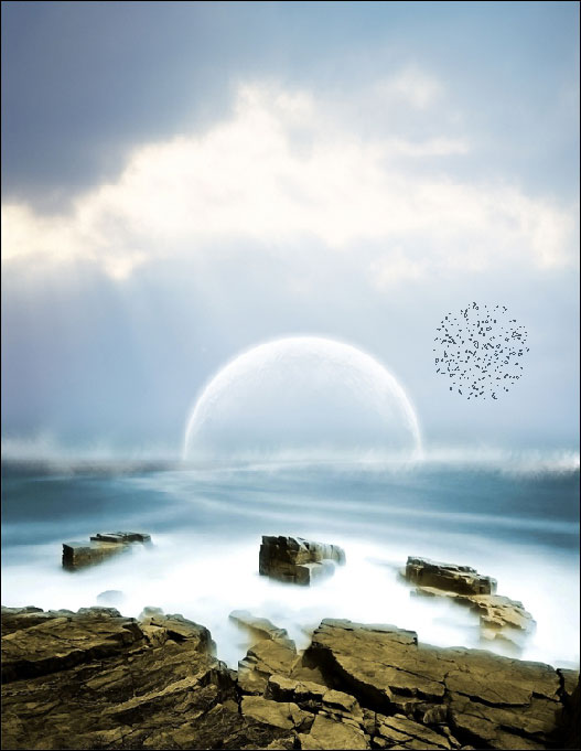 photoshop合成夢(mèng)幻的海上明月