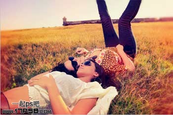 Photoshop调出外景人物图片柔美的紫红色