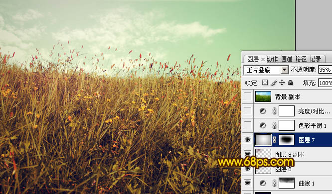Photoshop调出小草图片淡雅的黄绿色