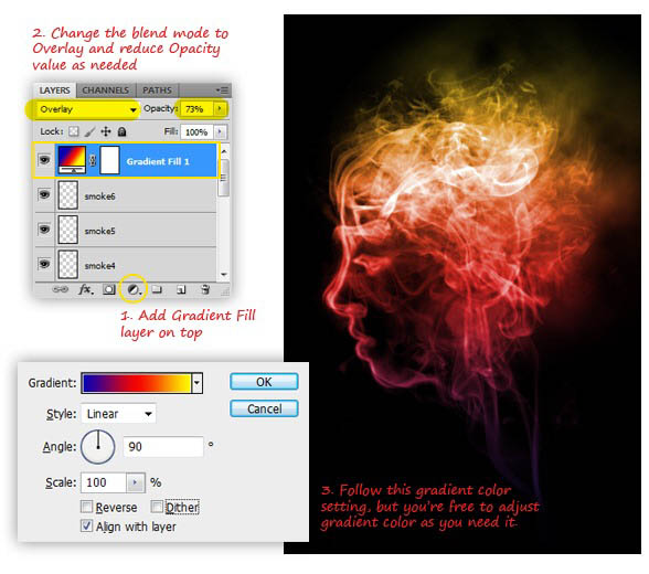 Photoshop制作魔幻的红色火焰头像