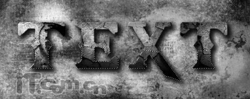 Photoshop制作破舊的古典裂紋字教程