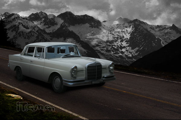 Photoshop打造夜間無人駕駛的汽車效果