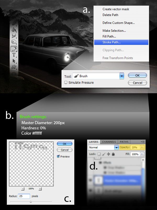 Photoshop打造夜間無人駕駛的汽車效果