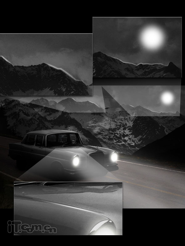 Photoshop打造夜間無人駕駛的汽車效果