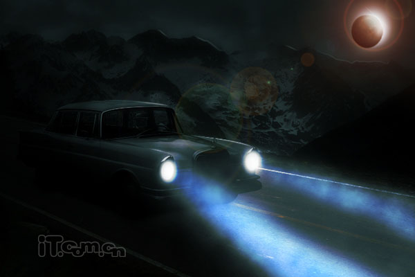 Photoshop打造夜間無人駕駛的汽車效果