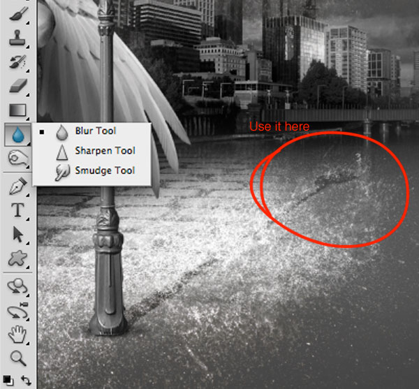 photoshop經典合成雨夜中失落的天使
