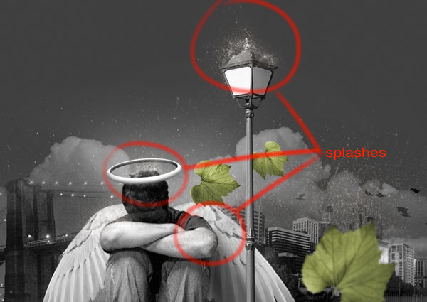 photoshop經(jīng)典合成雨夜中失落的天使
