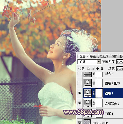 Photoshop将外景人物图片调成甜美的粉橙色