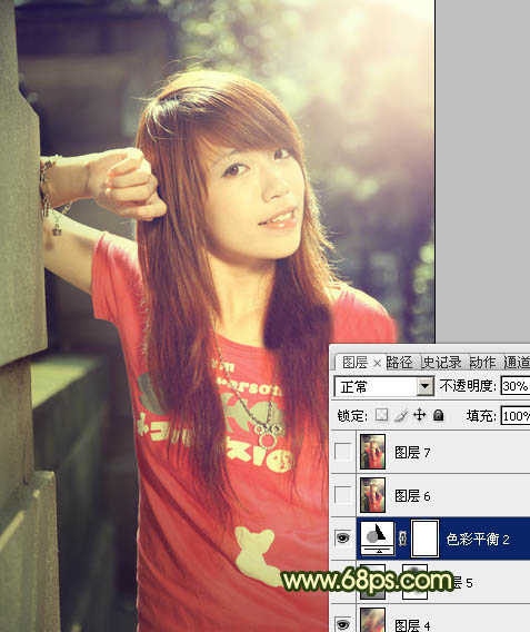 Photoshop将外景人物图片调成灿烂的夏季色
