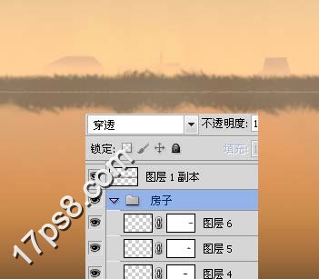 photoshop下利用漸變及畫筆制作漂亮的河邊日出