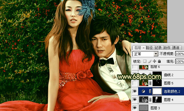 Photoshop制作個(gè)性的古典暗金色婚片效果