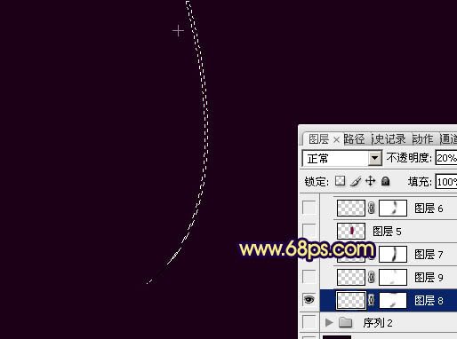 Photoshop打造漂亮的圓弧形彩色集成光束