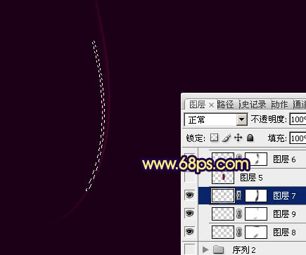 Photoshop打造漂亮的圓弧形彩色集成光束