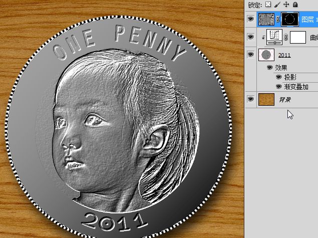 Photoshop將利用濾鏡及圖層樣式制作出逼真的金色硬幣效果