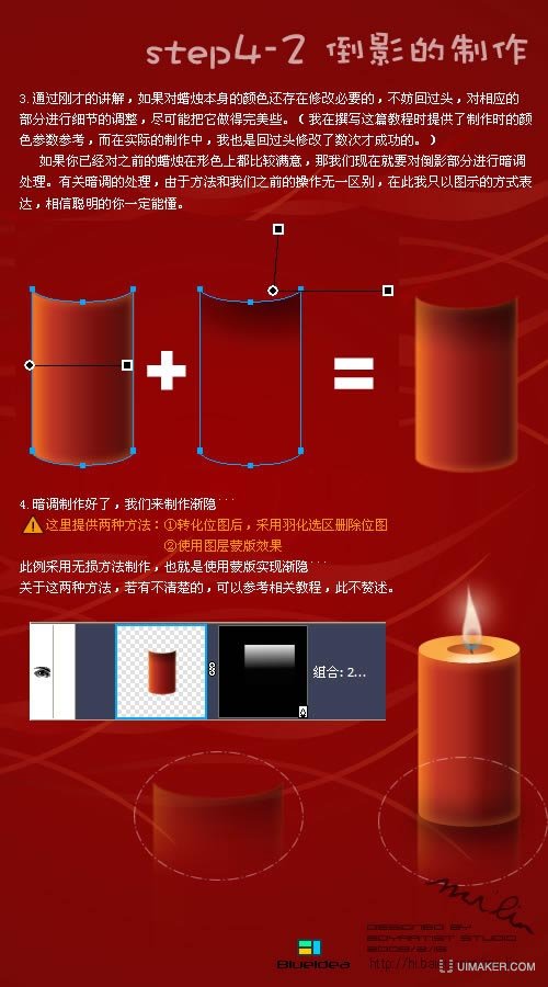 Photoshop打造燃燒的紅色蠟燭