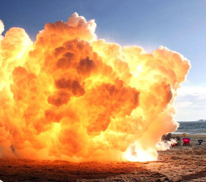 photoshop合成流星撞擊摩天大樓爆炸的特效