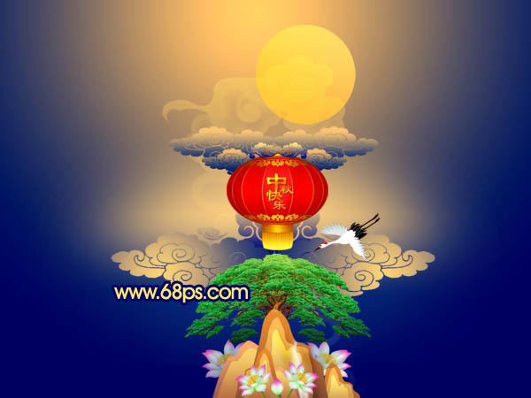 Photosho打造祥和喜慶的中秋節(jié)賀卡