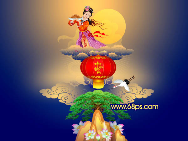 Photosho打造祥和喜慶的中秋節(jié)賀卡