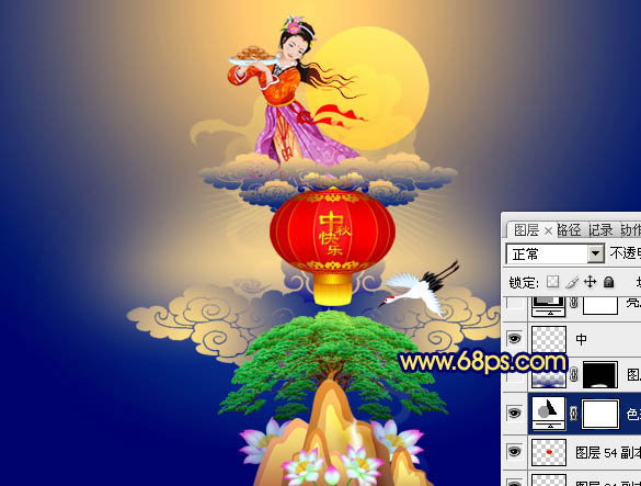 Photosho打造祥和喜慶的中秋節(jié)賀卡