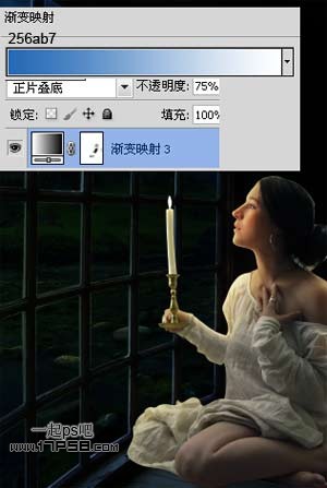 photoshop合成深幽的古堡中心寒的美女图片