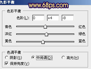 Photoshop将外景女生图片调成柔和的暗调黄紫色