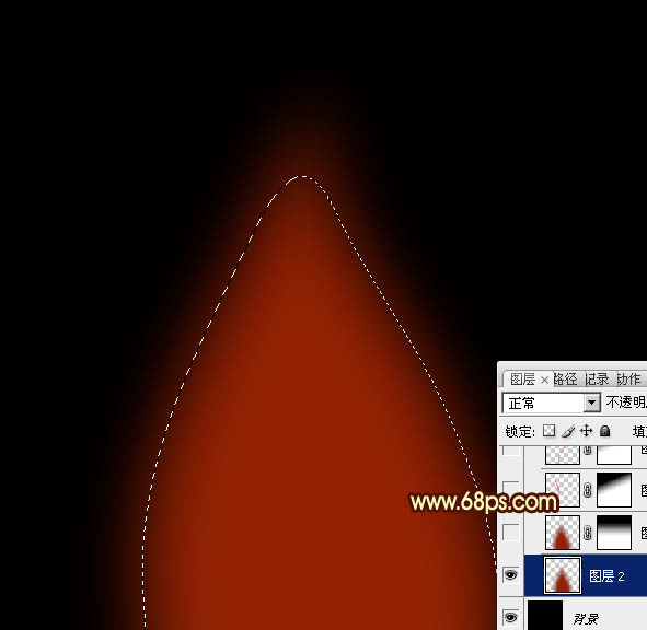 Photoshop利用路徑工具制作漂亮的紅色火焰