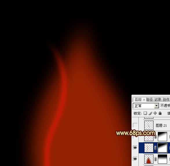 Photoshop利用路徑工具制作漂亮的紅色火焰