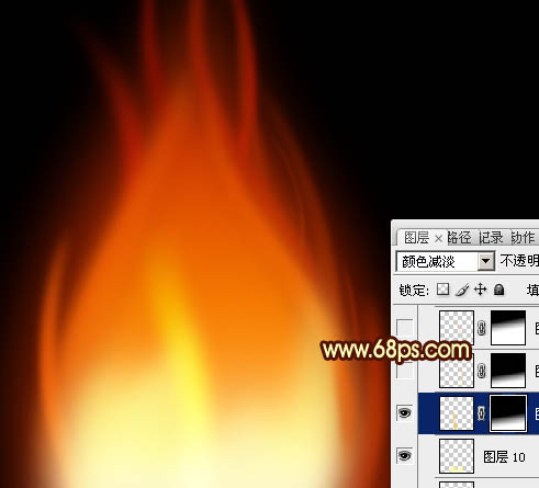 Photoshop利用路徑工具制作漂亮的紅色火焰