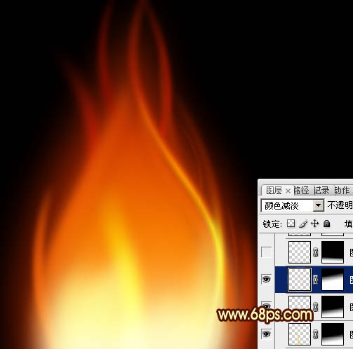 Photoshop利用路徑工具制作漂亮的紅色火焰